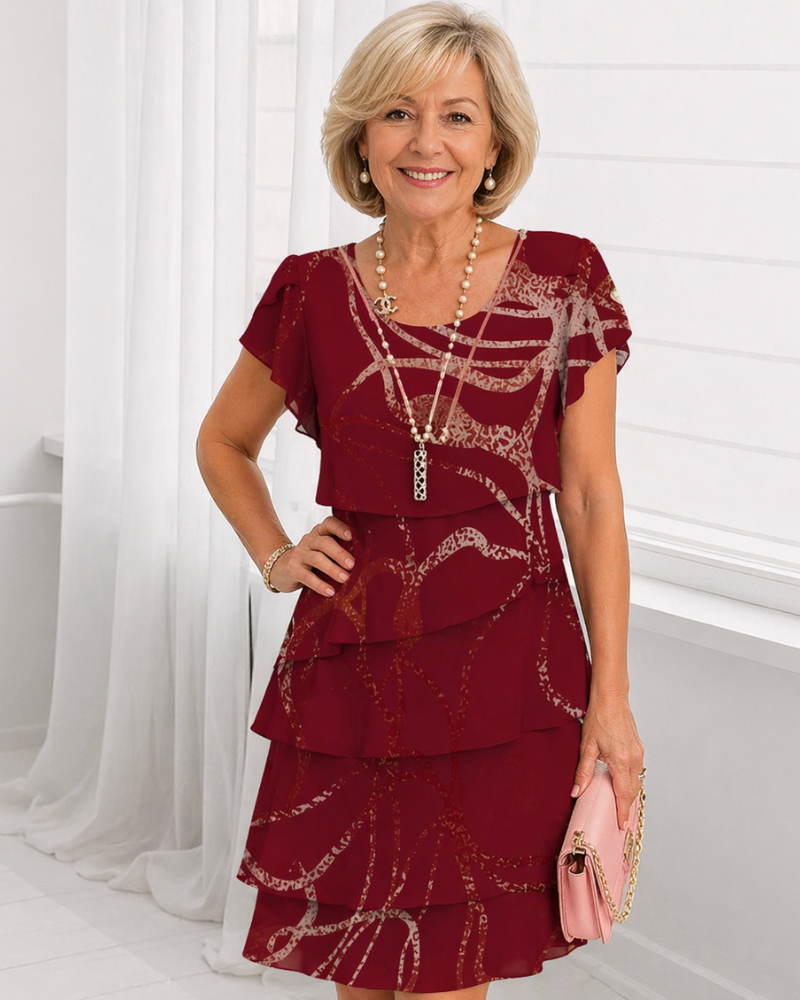 Monica | Elegant Comfort Ruffle Dress