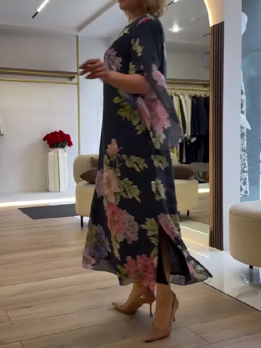 Janice | Floral Print Maxi Dress