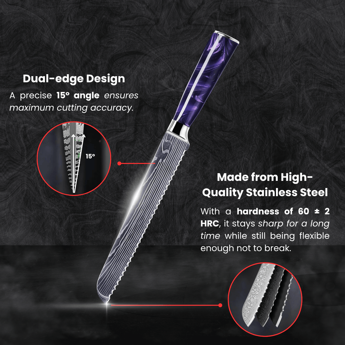 Pankiri Bread Knife (8") - Yozora Series