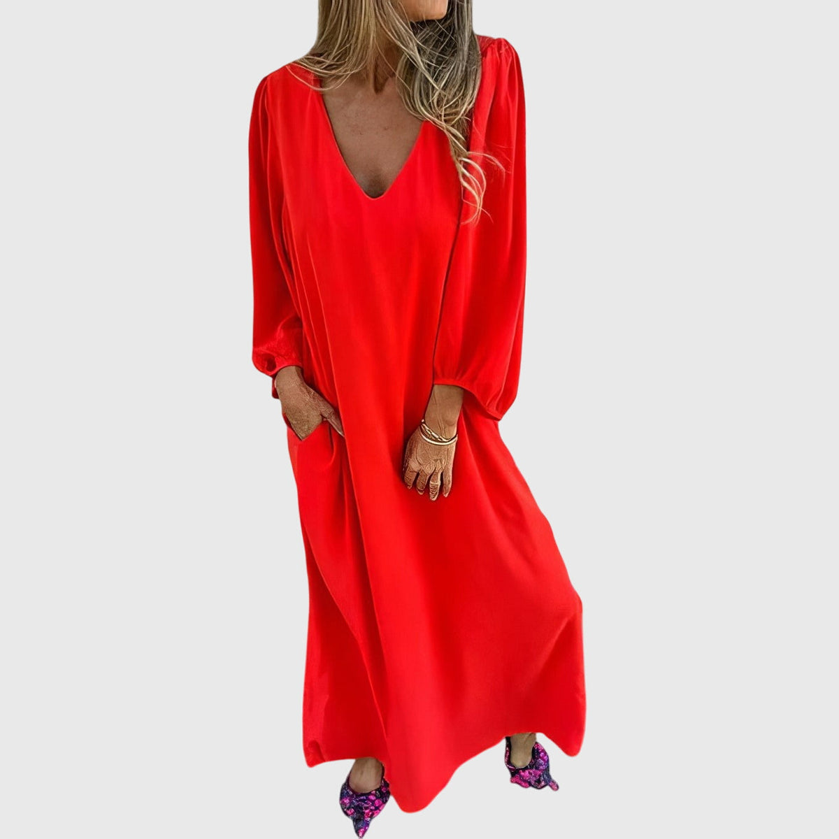 Carol™ - Long Boho Dress with Pockets