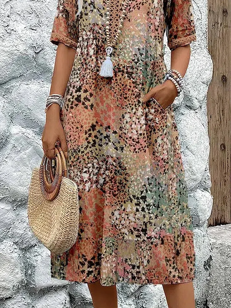 Elara | Elegant Printed Midi Dress