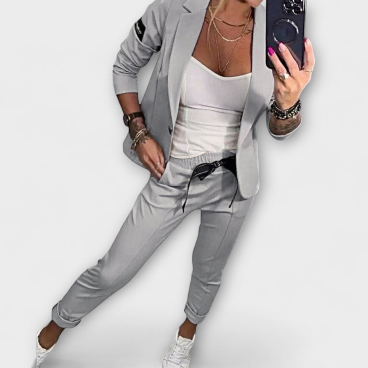 Vionne | Elegant Set of Top, Jacket, and Pants