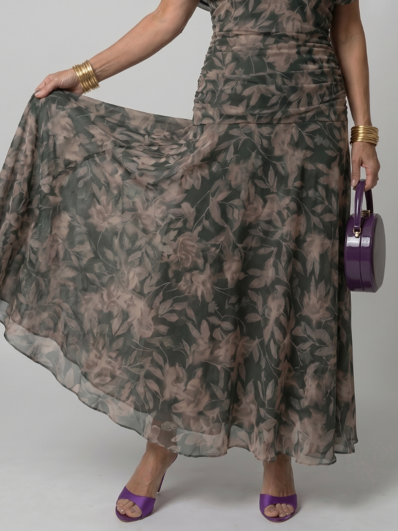 Natasha | Off Shoulder Flow Midi Dress