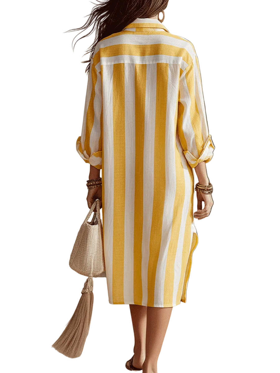 Relaxed Striped Resort Midi Dress