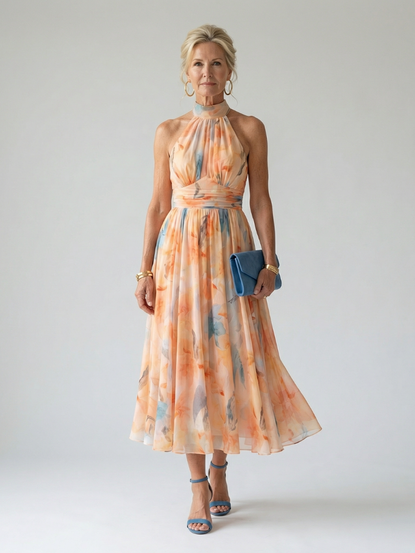 Ursula | Soft Halter Midi Dress