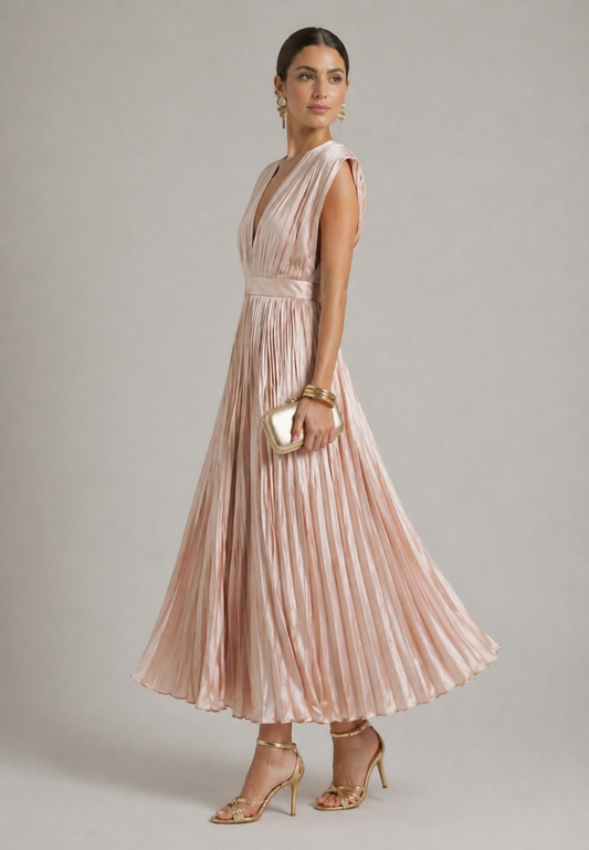Winona | Timeless Pleated Midi Dress