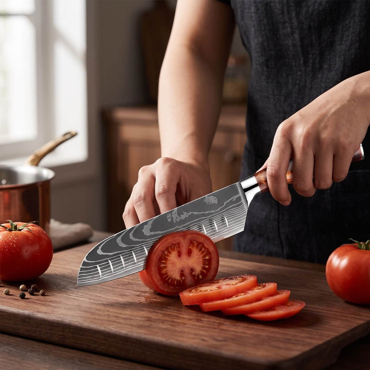 Santoku All-Purpose Knife (7") - Kohaku Series