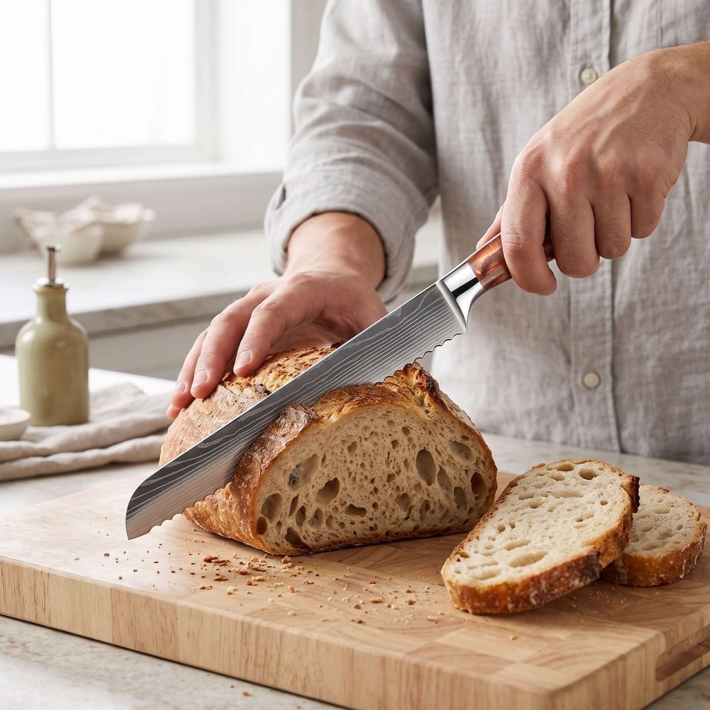 Pankiri Bread Knife (8") - Kohaku Series