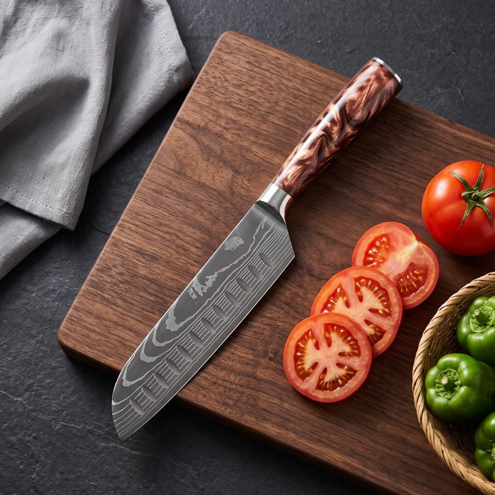 Santoku All-Purpose Knife (7") - Kohaku Series