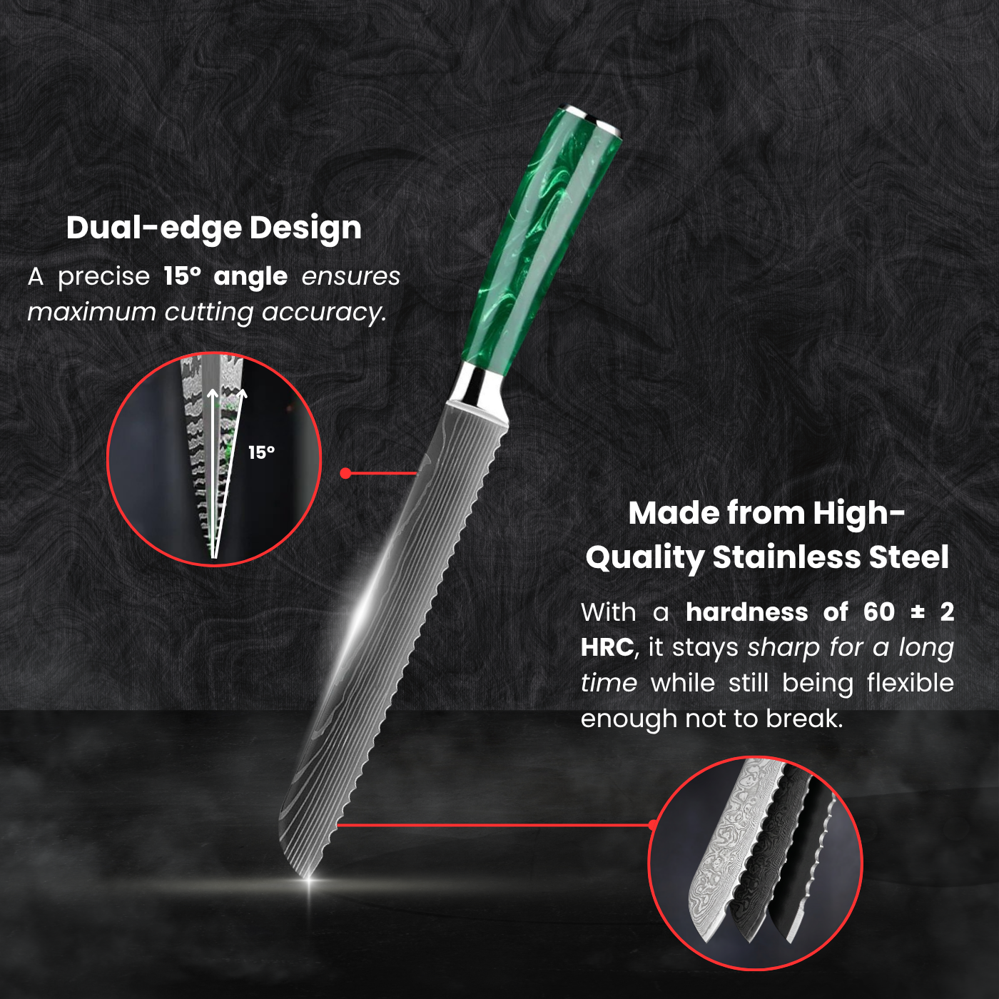 Pankiri Bread Knife (8") - Kodama Series