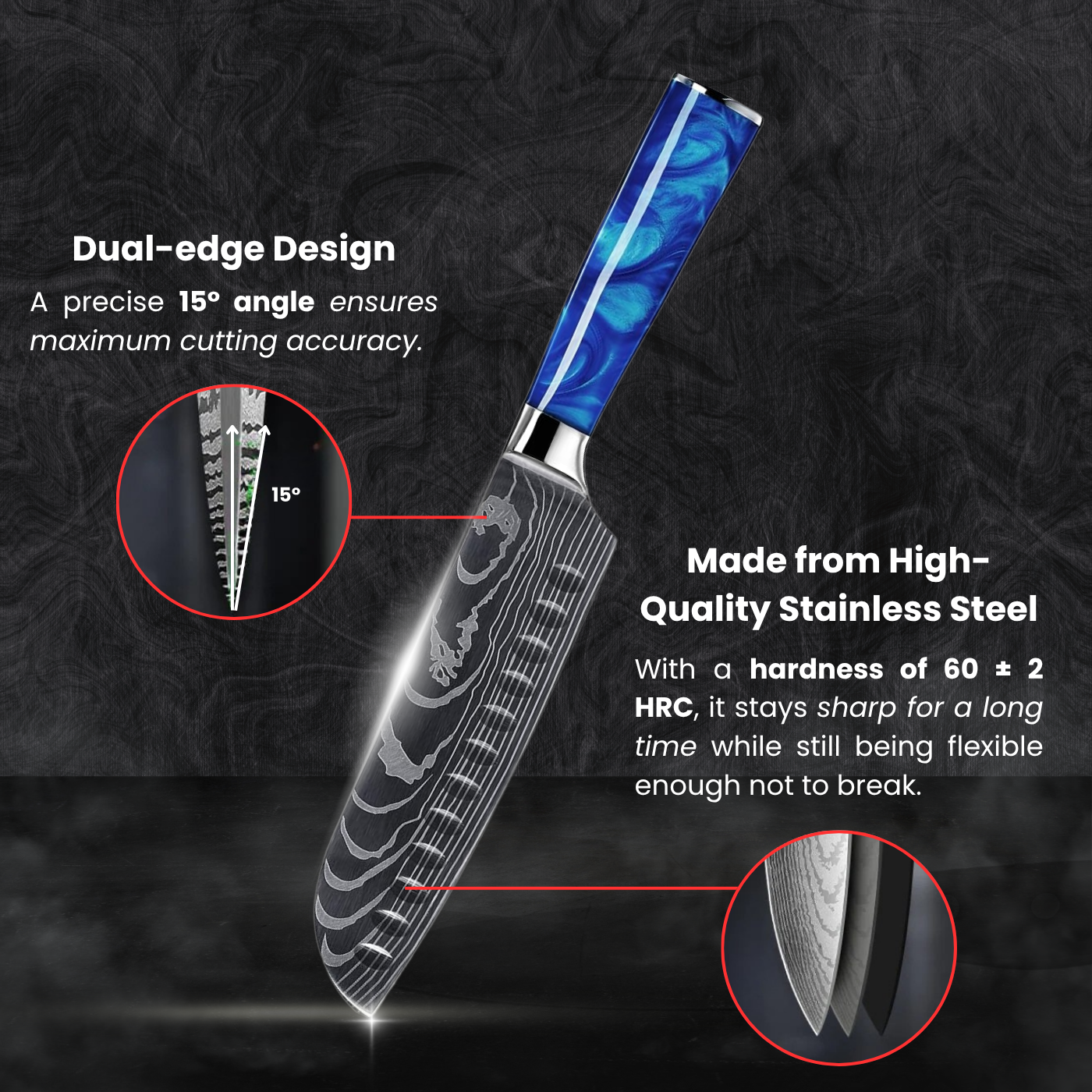 Santoku All-Purpose Knife (7") - Kaiyo Series