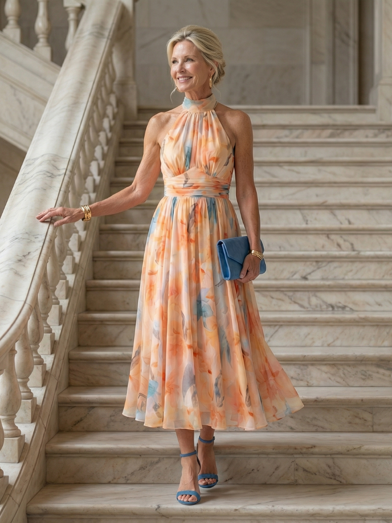 Ursula | Soft Halter Midi Dress
