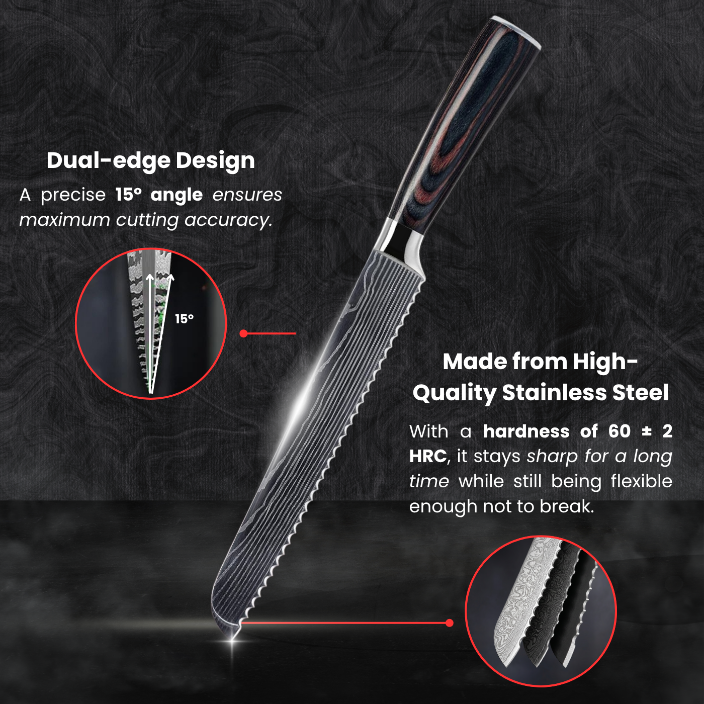 Pankiri Bread Knife (8") - Takumi Series