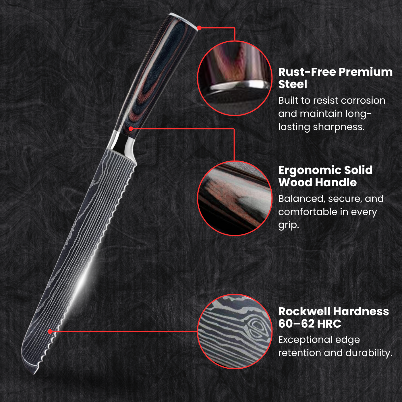 Pankiri Bread Knife (8") - Takumi Series