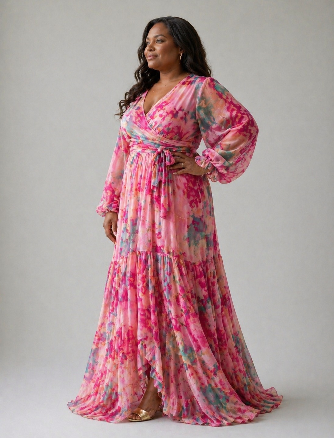 Brunella | Wrap Dress with Floral Print