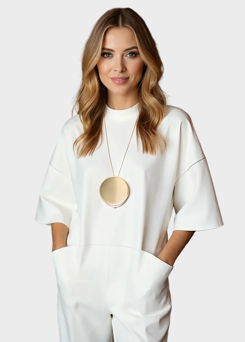 Elizina - Stylish Half Sleeve Loose Jumpsuit