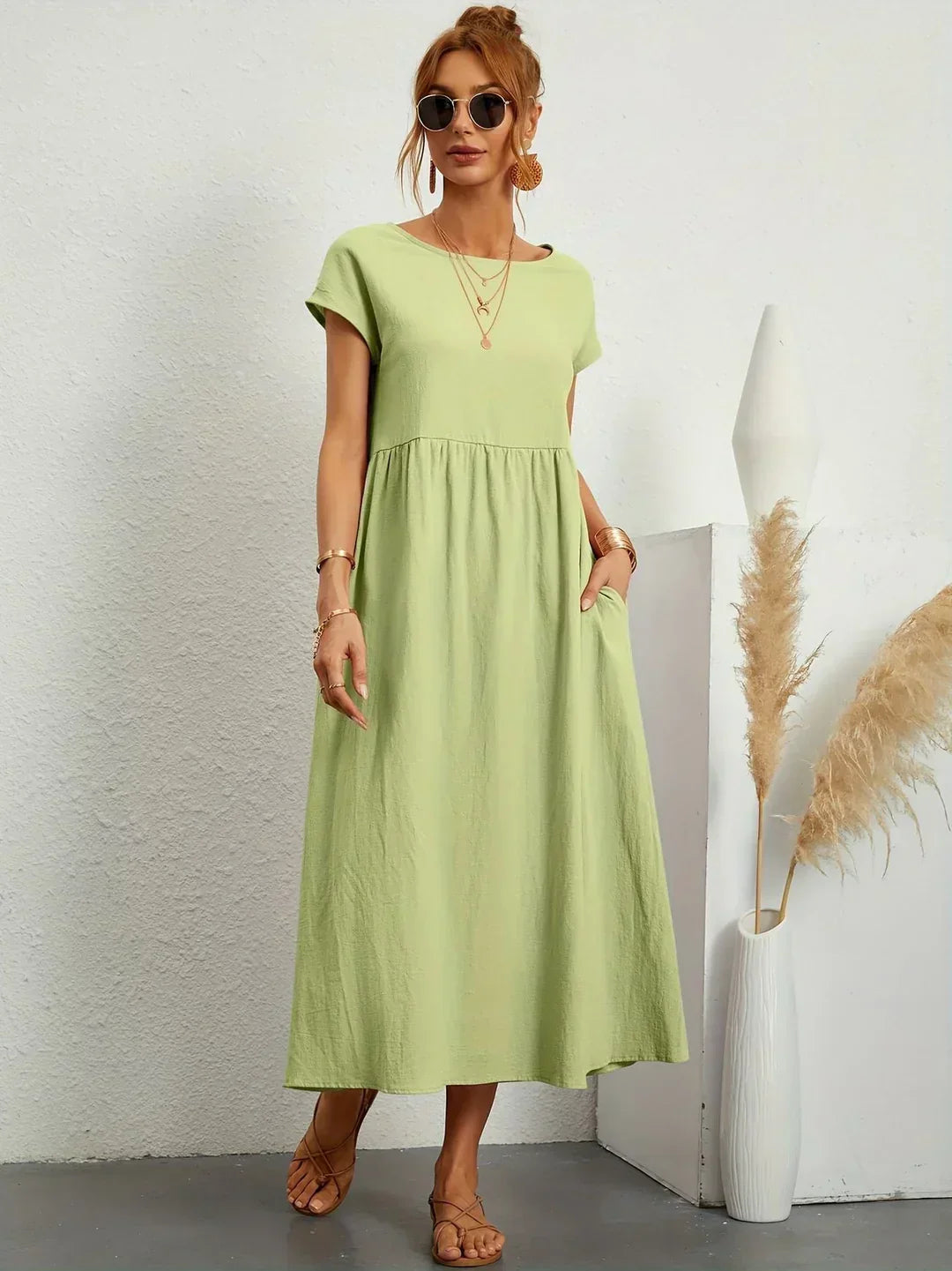 Gabrielle™ — Flowing Midi Dress Timeless Elegance
