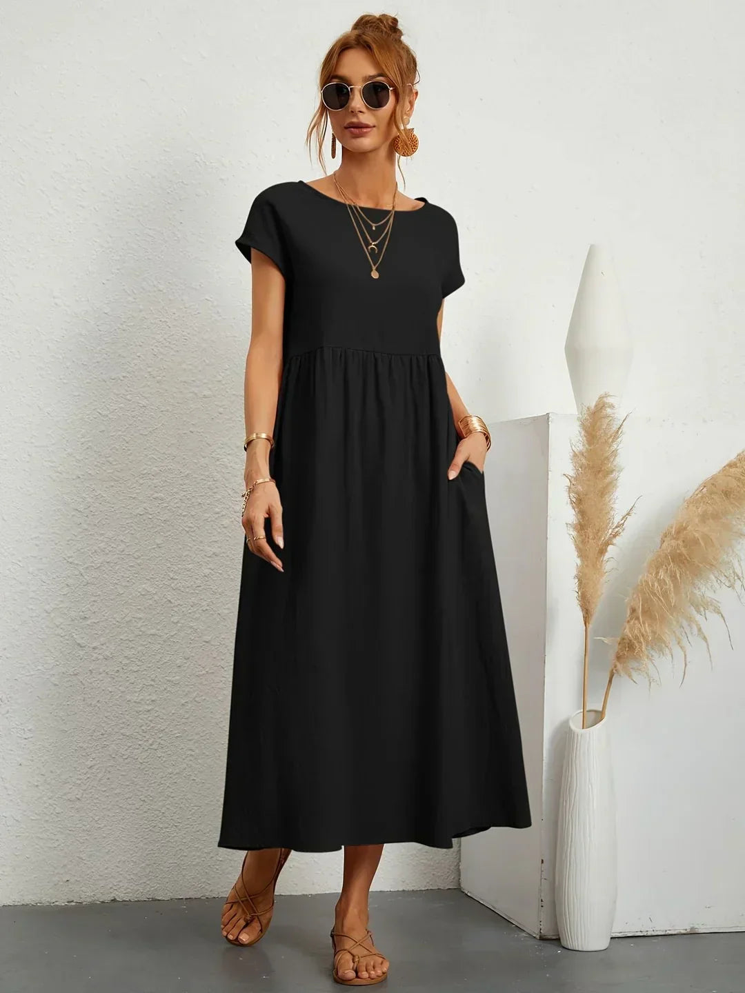 Gabrielle™ — Flowing Midi Dress Timeless Elegance