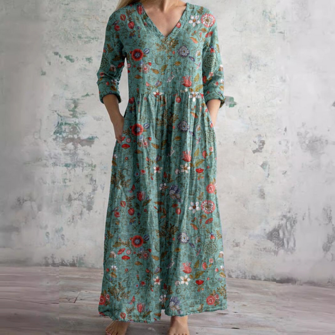 TOSCANA – Women’s Long Floral Print Dress
