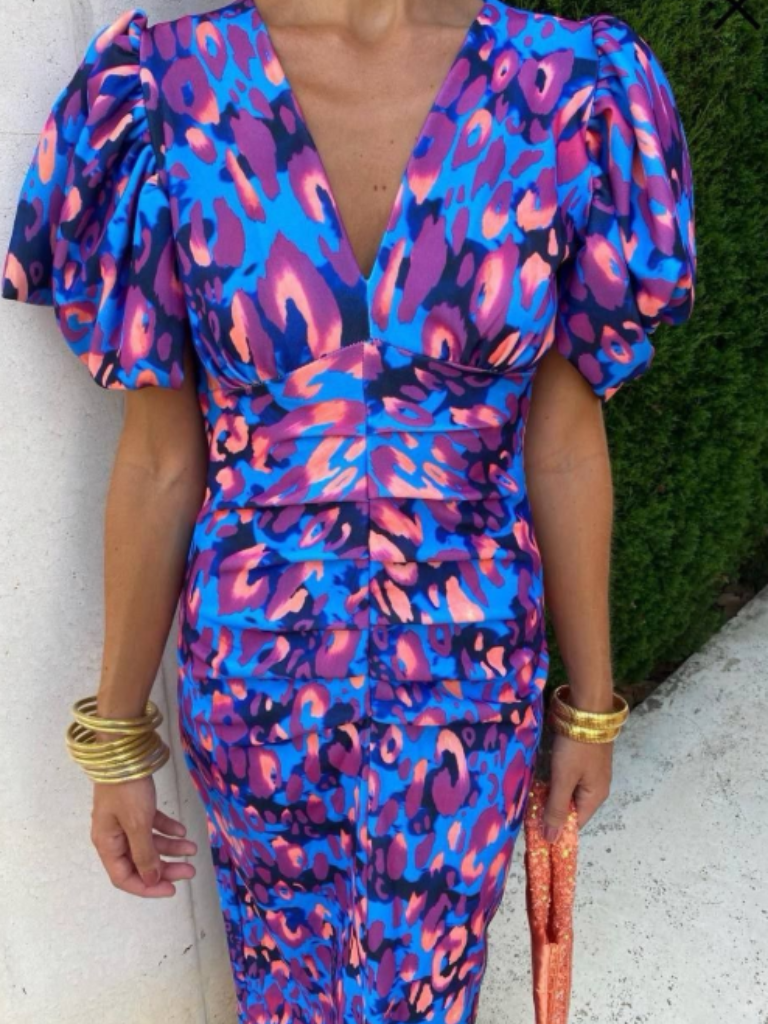 Alessia | Vivid Pleated Midi Dress