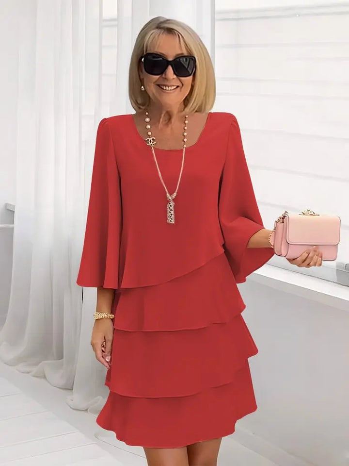Caroline | Elegant Comfort Ruffle Dress