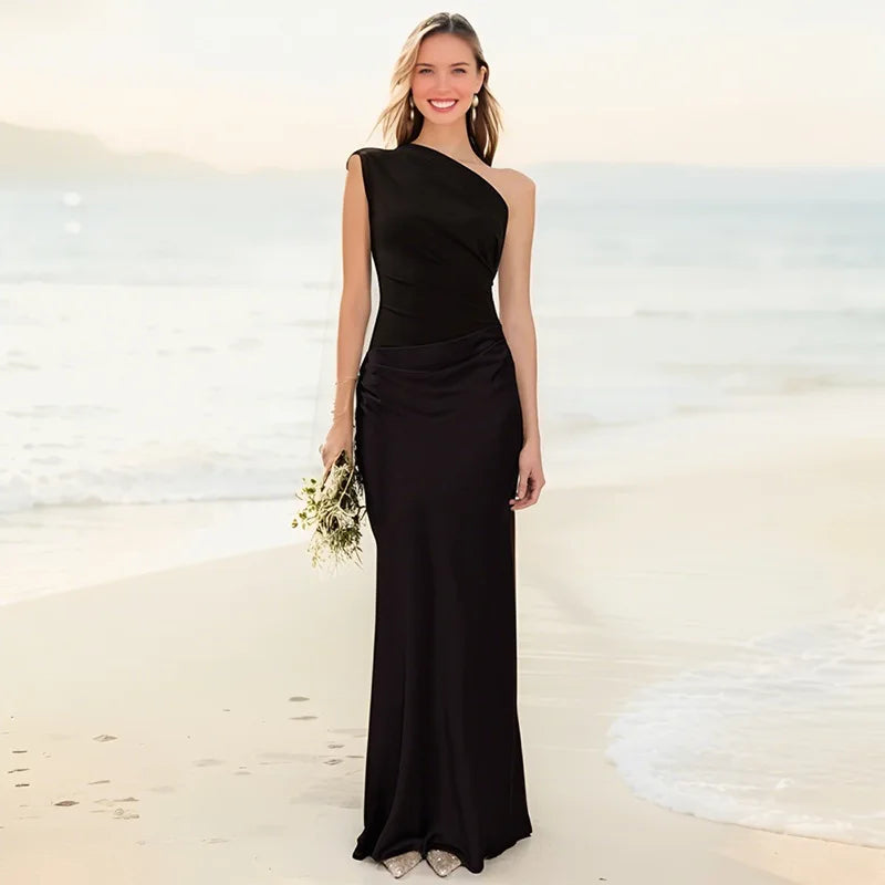 Leonora | Maxi Dress with a Guilt in Satin