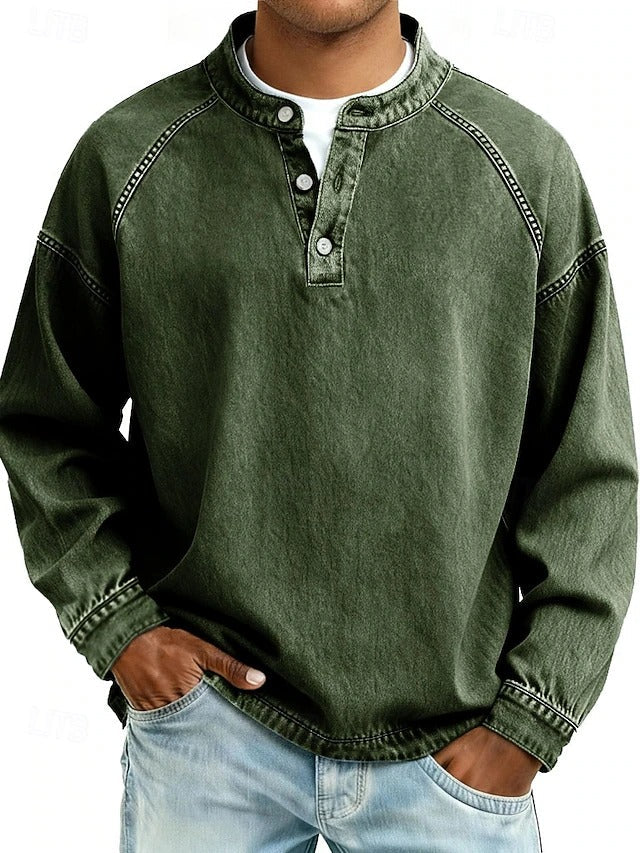 Amir | Washed Long Sleeve Henley