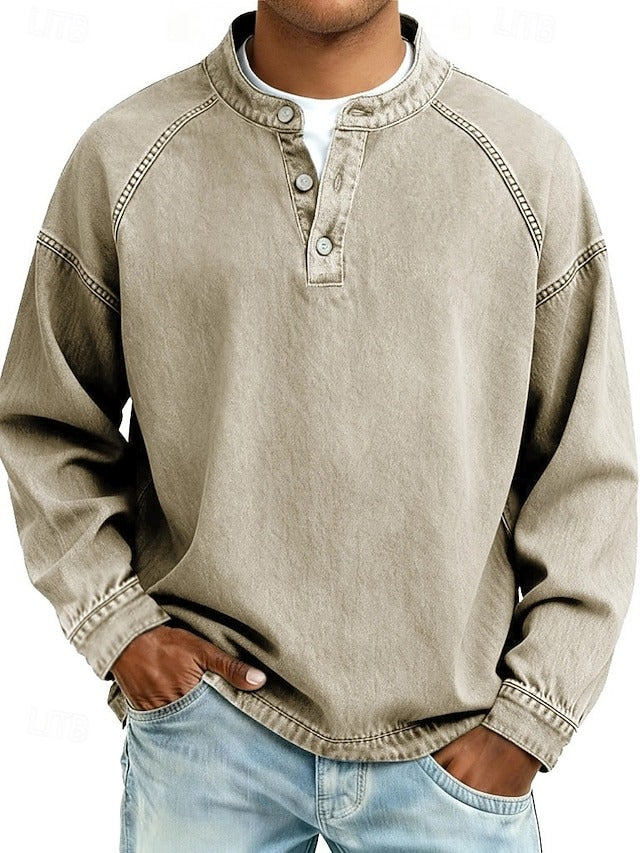 Amir | Washed Long Sleeve Henley