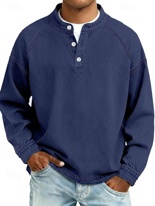 Amir | Washed Long Sleeve Henley