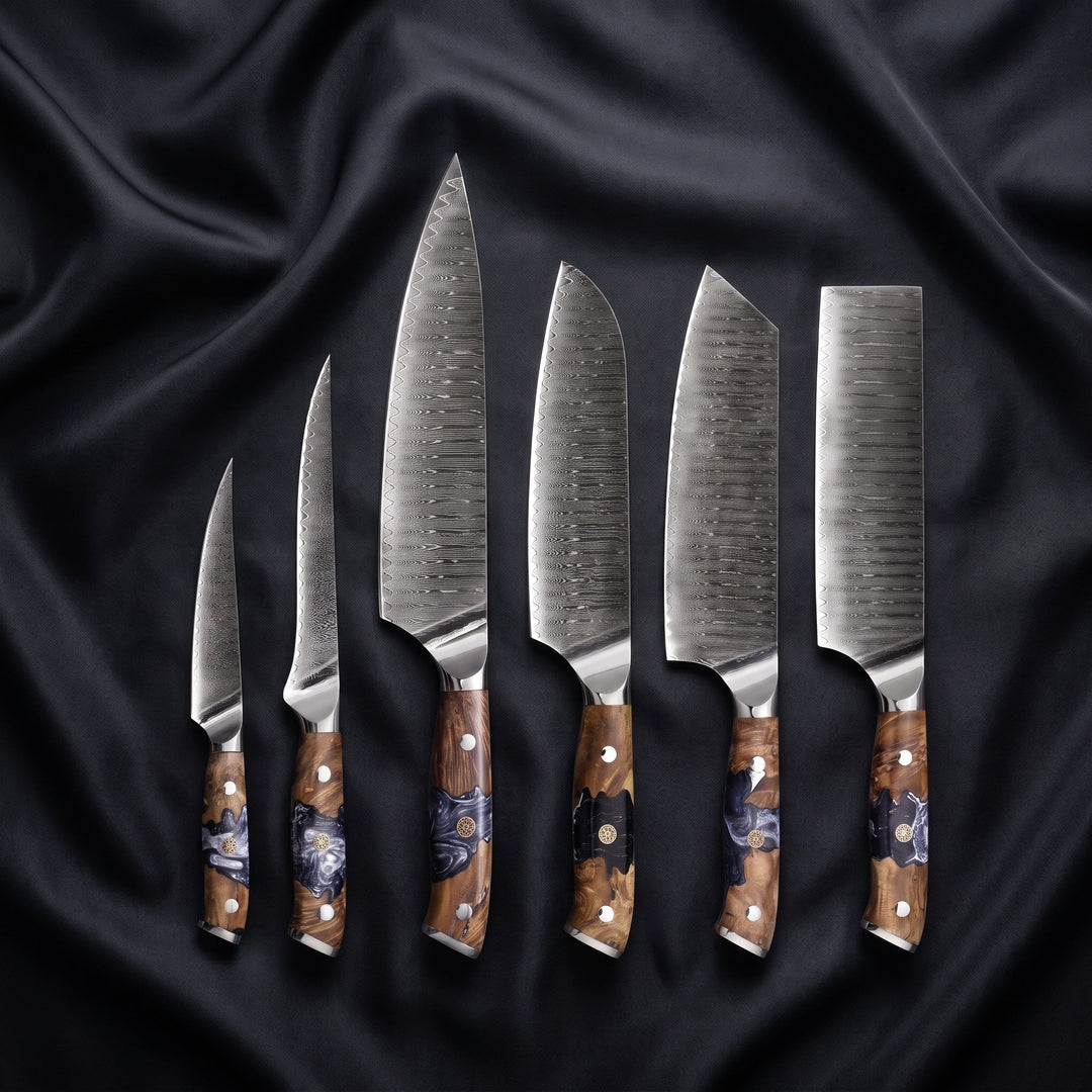 Hyoga Damascus Knife Set