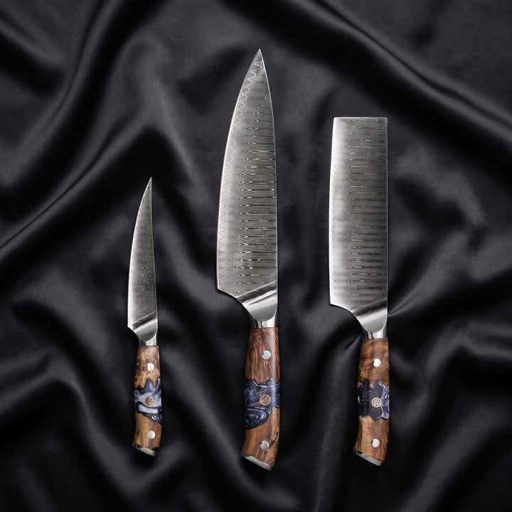 Hyoga Knife Trio (Gyuto, Nakiri &amp; Petty)