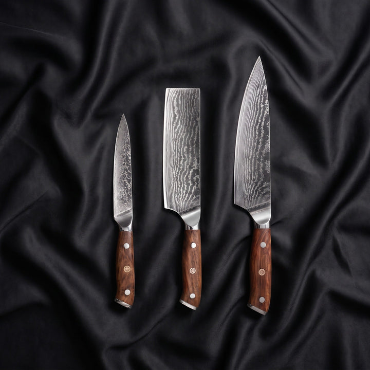Okami Knife Trio (Gyuto, Nakiri &amp; Petty)