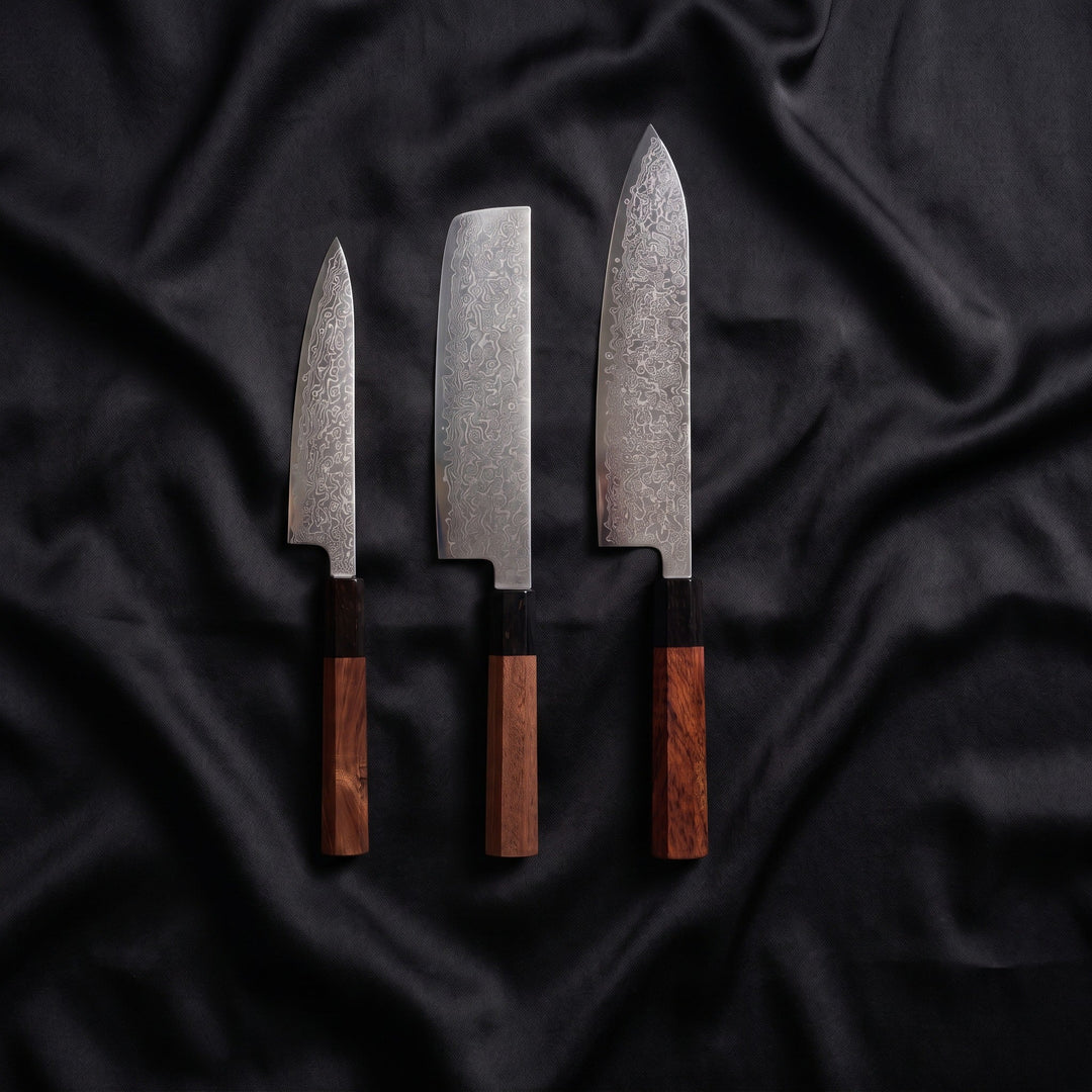 Samidare Knife Trio (Gyuto, Nakiri &amp; Petty)