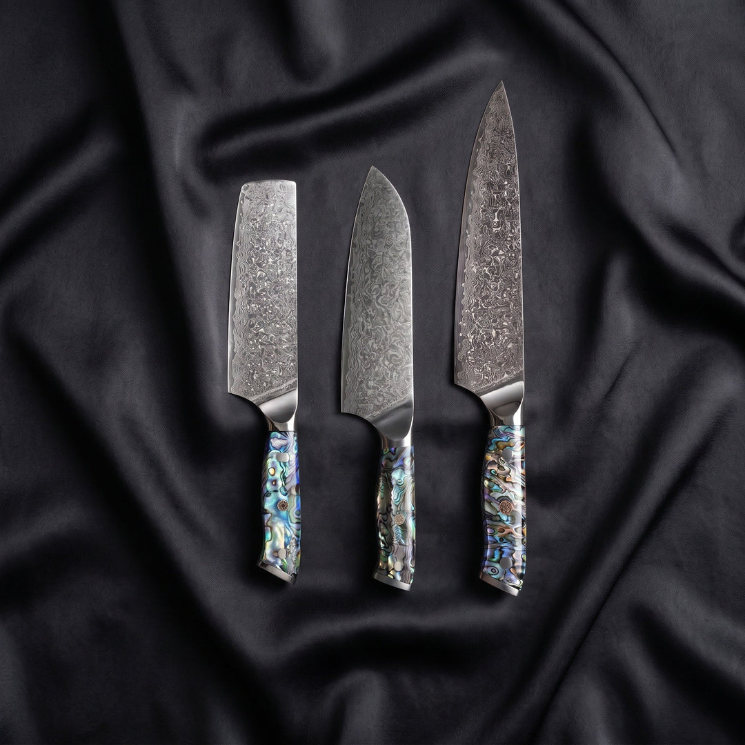 Shizuku Knife Trio (Gyuto, Nakiri &amp; Santoku)